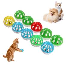 10pcs/set Plastic Small Cat Pet Sound Toy Cat Toys Hollow Out Round Pet Colorful Playing Ball Toys With Small Bell Cat Products 2024 - buy cheap