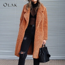 OEAK Winter Thicken Fleece Long Women Teddy Jackets Warm Long Sleeve Faux Fur Coat Fashion Female Fluffy Cardigans Outerwear 2024 - buy cheap