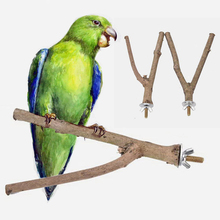 Suporte de madeira bruto para papagaio, animais de estimação, brinquedo com ramos em formato de y, gaiola 2024 - compre barato