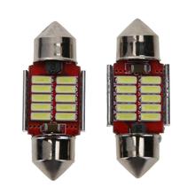 Luzes de leitura para carro 2 peças, led 4014 12smd 12v branco, emissor de luz automática, diodo, placa de identificação, lâmpadas 1.8w 2024 - compre barato