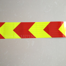 Fluorescent Yellow&Red 10cm 4" Width Arrow Safety Reflective Warning Self adhesive Tape Sticker for Auto Road Stair Way Garage 2024 - buy cheap