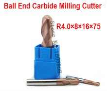 2 Flutes Milling tools Milling cutter Ball nose End Mill CNC router bits hrc55 R4*16*D8*75L 2024 - buy cheap