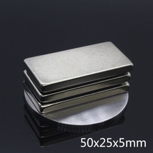 5pcs Cuboid Block 50 x 25 x 5mm Super Strong N35 NdFeB Rare Earth Magnets Neodymium Magnet 50*25*5 50x25x5 permanent magnet 2024 - buy cheap