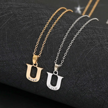 26 English letters U fashion lucky Monogram charm necklace alphabet Initial sign mother friend family name gift necklace jewelry 2024 - buy cheap