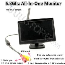 5 inch 800x480 500CD LCD screen 5.8GHz Auto-Searching 40CH Receiver FPV Wireless Monitor for QAV250 RC Quadcopter 2024 - buy cheap