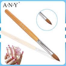 Free Shipping ANY Wooden Handle 100% Pure Kolinsky Acrylic Nail Art Brush 10#Oval Single Piece 2024 - buy cheap