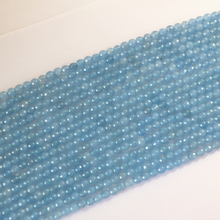 New blue natural stone dyed jades chalcedony 4mm 6mm 8mm 10mm 12mm diy faceted round loose beads jewelry making 15 inches B01 2024 - buy cheap
