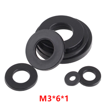 1000pcs M3*6*1 Black Nylon Flat Washer DIN125 Plastic Plated Seals Washer Ring Gasket Spacer m3x6x1mm 2024 - buy cheap