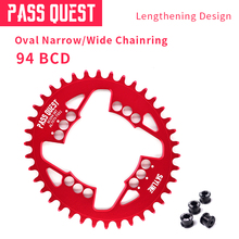 PASS QUEST-platos y bielas ovalados 94BCD para bicicleta de montaña, rueda ancha y estrecha, 32T/34T/36T/38T 2024 - compra barato