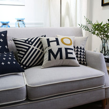 Capa de almofada decorativa preto e branco (bege), capa de almofada geométrica para sofá, casa, carro, geométricos, 45x45cm 2024 - compre barato
