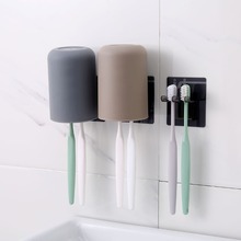 Outros suportes de escova de dentes para casa, rack com copo, capa, prateleira, ganchos de sucção, acessórios para banheiro, 1 suporte e 1 copo 2024 - compre barato