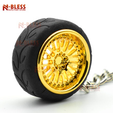 New Alloy Car Auto Wheel Rim Mini Keychain Key Chain Keyring Pendent CCWDesign Creative wheel hub perfect for car keys home key 2024 - buy cheap