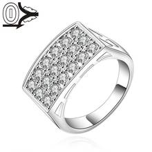 Wholesale Silver-plated Ring,Silver Fashion Jewelry,Women&Men Gift Rectangular Crystal Stone Silver Finger Rings 2024 - buy cheap