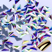 10 шт 19 различных форм и размеров кристалл AB Hotfix Flatback Стеклянные стразы для дизайна ногтей DIY украшения для одежды 2024 - купить недорого