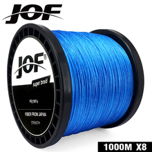 Jof-linha de pesca, trançada, 8 fios, fluorescente, azul, 100m, 150m, 300m, 500m, linha de pesca 2024 - compre barato