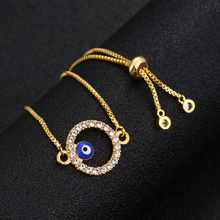 Nova moda ouro redondo tesouro azul mau olho pulseira charme moda ajustável senhoras jóias presentes atacado 2024 - compre barato