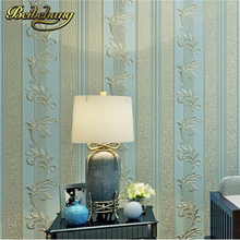 Beibehang-papel tapiz con diseño de rayas 3d para sala de estar, Fondo de TV europeo de lujo, no tejido, color azul 2024 - compra barato