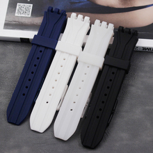 Pulseira masculina de silicone de 18mm, esportiva macia casual, à prova d'água, borracha natural, acessórios de fivela