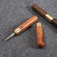 Faca de corte de couro artesanal, ferramenta para cortar couro diy de 0.8mm ~ 2mm, cabo de madeira e couro 2024 - compre barato