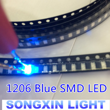 Díodos de led azuis super brilhantes, 1000 peças, 1206 smd, 3.2*1.6*0.8mm, 460-470nm, diodo emissor de luz, smd 1206, led azul 2024 - compre barato