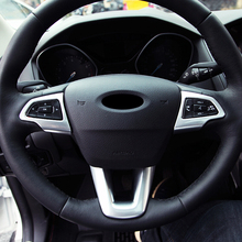 Матовая Защитная крышка рулевого колеса из АБС-пластика, отделка, наклейка для Ford Focus 4 MK4 Ecosport Kuga Escape 2017 2018, аксессуары 2024 - купить недорого
