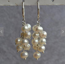 Wholesale Pearl Earrings - Drop 5-6MM White Color Natural Freshwater Pearl Dangle Earrings,S925 Sterling Silvers Jewelry. 2024 - buy cheap