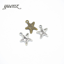 YuenZ-abalorio de estrella de mar de animal antiguo, joyería de Metal artesanal, 18x4mm, 15 Uds., 2 colores, D730 2024 - compra barato