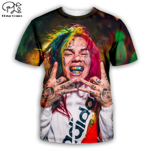 Новинка, хит продаж, певица 6IX9INE, 3D принт, короткая футболка, мужская, женская, летняя, короткий рукав, дышащая, милая, повседневная, рубашка, хипстер, топы, XI004 2024 - купить недорого