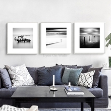 Pintura en blanco y negro para fotografía, arte nórdico en lienzo de carteles impresos, imágenes de pared, decoración moderna del hogar, 3 piezas sin marco 2024 - compra barato