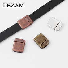 Juego de 5 unidades de cierre magnético plano para pulsera de Cordón de cuero plano de 12x2mm, accesorios para fabricación de joyas, antiguo/bronce/cobre 2024 - compra barato