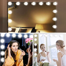 Bombillas LED para maquillaje, 2/6/10/14 LED, para espejo de tocador, brillo ajustable, estilo Hollywood, con función de memoria 2024 - compra barato