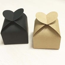 24 unids/lote caja de papel Kraft de cartón marrón negro cajas de embalaje de regalo de boda caja de caramelos para fiestas cajas de jabón 2024 - compra barato