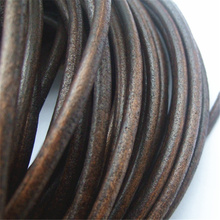 5 Mards Dark Brown Genuine Leather  5mm Round Leather Cord For DIY Necklace Bracelet Jewelry Making Findings 2024 - buy cheap