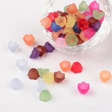 100pcs Mixed Frosted Acrylic Flower Bead Caps, 10mm wide, 6mm thick, hole:1.5mm 2024 - buy cheap