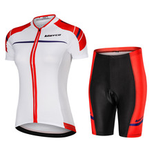 Conjunto feminino manga curta ciclismo respirável, roupas para garotas ciclismo mountain bike roupas de verão 2024 - compre barato