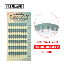 GLAMLASH 12 Lines False Eyelash Extension Silk mink Cilios Soft Individual Premade Fan Eye lash Extensions Russian Volume Lashes 2024 - buy cheap