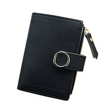 Women Fashion PU Leather Short Wallet Lady Portable Solid Hasp Small Coin Zipper Card Holder New Style 2024 - buy cheap