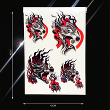 1PC Cool Men Women Body Back Art Temporary Tattoo Bloody Wolf Paw Fire Design Waterproof Leg Decals Fake Tattoo Stickers PHB312 2024 - buy cheap