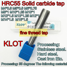 KLOT HRC55 de carburo sólido hilo grifo M4 * 0,5 M5 * 0,5 M6 * 0,75 M8 * 1 M10 * 1,25 M10 * 1 M12 * 1,5 M12 * 1,25 M12 * 1 M14 * 1,5 M16 * 1,5 2024 - compra barato