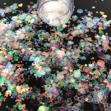 1 box Nail Art Glitter Mix Moon/Star/Heart/Round Sequins Holo Acrylic Glitter Mix Flake Nail Sequins Colorful Polish Gel Glitter 2024 - buy cheap