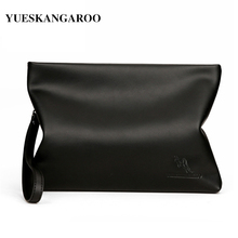 YUES KANGAROO New Brand Men Clutch bag Business Soft Leather Black Large Capacity Cell Phone Purse Man Handy Bag Long Wallets 2024 - buy cheap