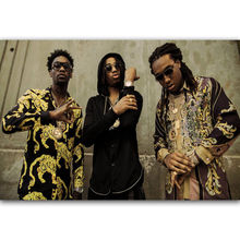 New Migos Custom Rap Hip Hop Music Group-Silk Art Poster Wall Sicker Decoration Gift 2024 - buy cheap