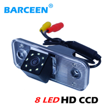 ccd glass lens material car rear reversing  camera colorful night vision+8 led lights for Hyundai new Santafe Santa Fe Azera 2024 - buy cheap