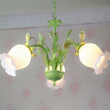 American  European style restaurant iron pink rose ceramic  flowers Korean children's room pendant light 2024 - buy cheap