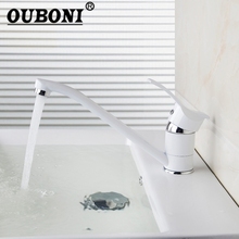 OUBONI Bathroom Faucet Kitchen Bathroom Mixer Tap Faucet Deck Mounted Single Handle Hot and Cold Taps 2024 - buy cheap