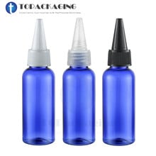 50*50ml Blue Needle Nose Cap Bottle,Empty Plastic PET Cosmetic Liquid Container With Long Nose Cap Lid,Hair Cold Perm Bottle 2024 - buy cheap