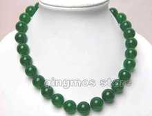 Beautiful! Big 14mm Round green beads 17" necklace -nec6018 Wholesale/retail 2024 - buy cheap