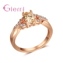 Charming Romantic Newest Women Jewelry Special Beautiful Rose Gold Shiny Crystal Ring for Anniversary Birthday Gift 2024 - buy cheap