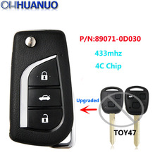 Replacemen New Upgraded Remote Key Fob 433MHZ 4C Chip With Uncut TOY47 Blade for Toyota Yaris Avensis Corolla P/N:89071-0D030 2024 - buy cheap