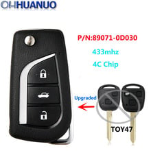 Replacemen New Upgraded Remote Key Fob 433MHZ 4C Chip With Uncut TOY47 Blade for Toyota Yaris Avensis Corolla P/N:89071-0D030 2024 - buy cheap